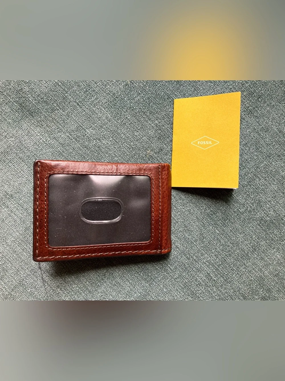 Fossil Cognac Leather Beck Money Clip Bifold